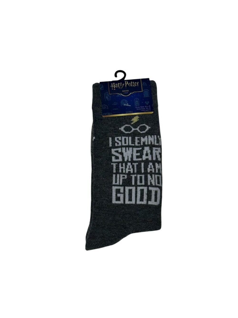 Harry Potter Up To No Good Gray Crew Socks One Size
